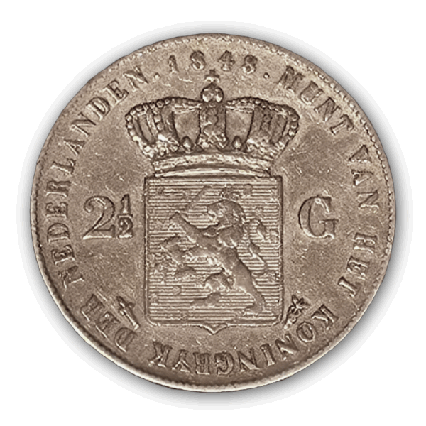 Pays-Bas - 2 Gulden 1/2 - 1848 – Image 2